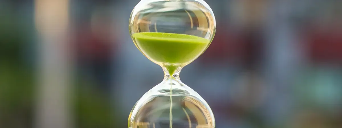 Hourglass with lime green sand