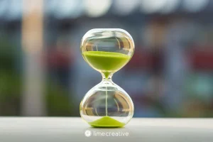 Hourglass with lime green sand